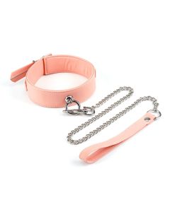 Pink Organosilicon Collar with Leash