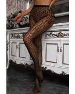 Chevron High Waist Mesh Pantyhose