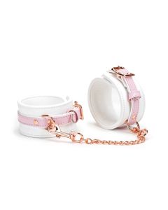 White & Pink Fairy Goat Leather Ankle Cuffs